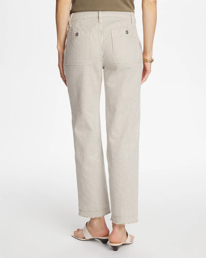 Chico's Quality - Stripe Girlfriend Straight Ankle Jeans Lichen