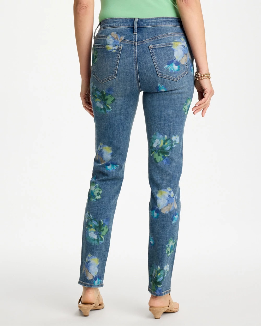 Chico's Best Price - Girlfriend Slim Floral Ankle Jeans Meera Indigo