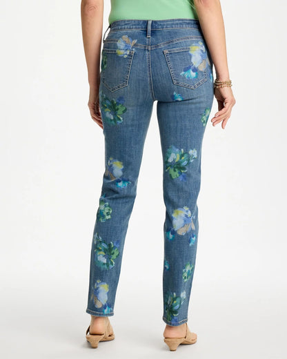 Chico's Best Price - Girlfriend Slim Floral Ankle Jeans Meera Indigo
