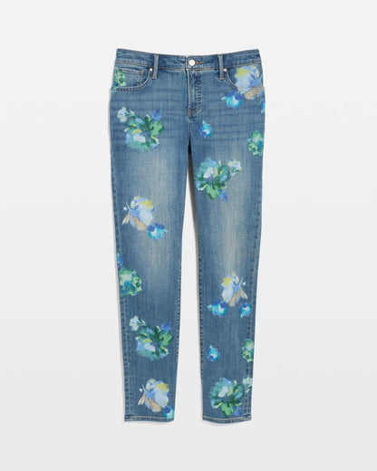 Chico's Best Price - Girlfriend Slim Floral Ankle Jeans Meera Indigo