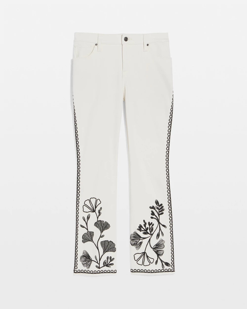 Chico's Featured - Ginkgo Girlfriend Cropped Flared Jeans Sea Salt