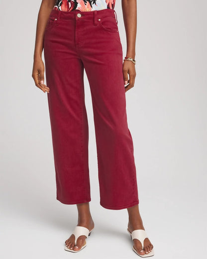 Chico's Latest - Girlfriend Wide-Leg Crop Jean Russet Red