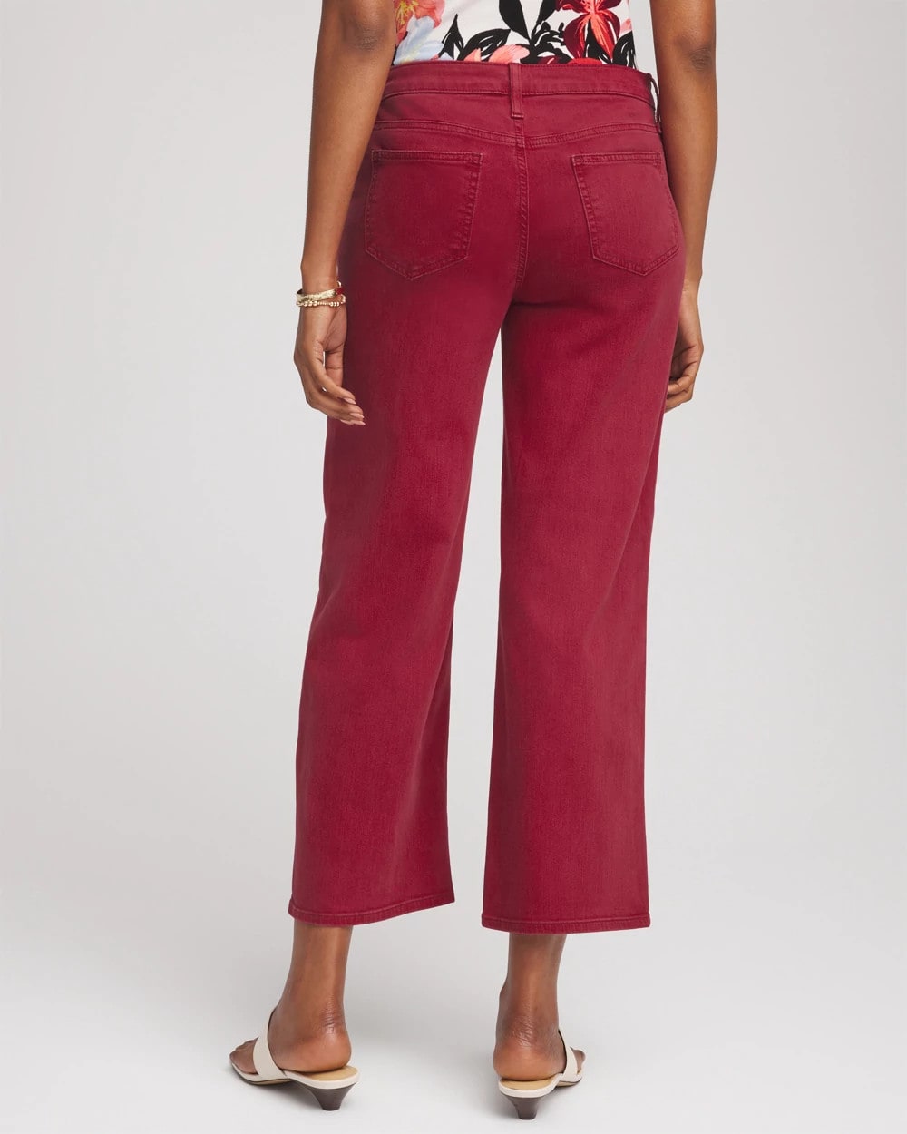 Chico's Latest - Girlfriend Wide-Leg Crop Jean Russet Red