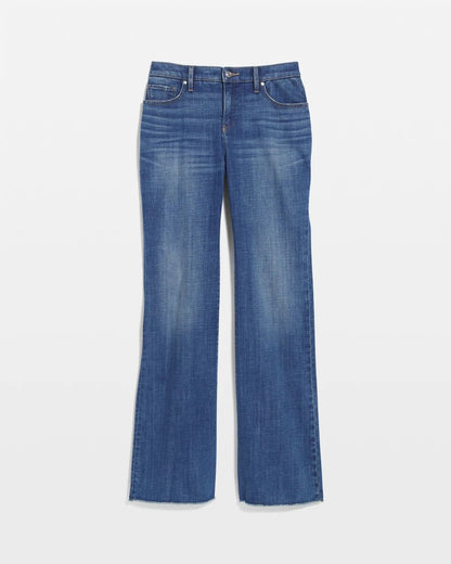 Chico's Exclusive - Girlfriend Frayed Flared Jeans Jessamine Indigo
