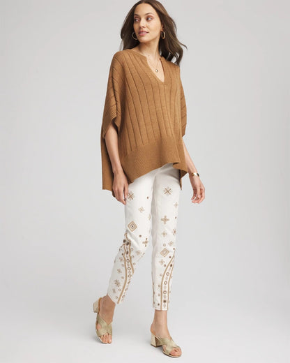 Chico's Top Pick - Embellished Girlfriend Slim Ankle Jeans Sea Salt