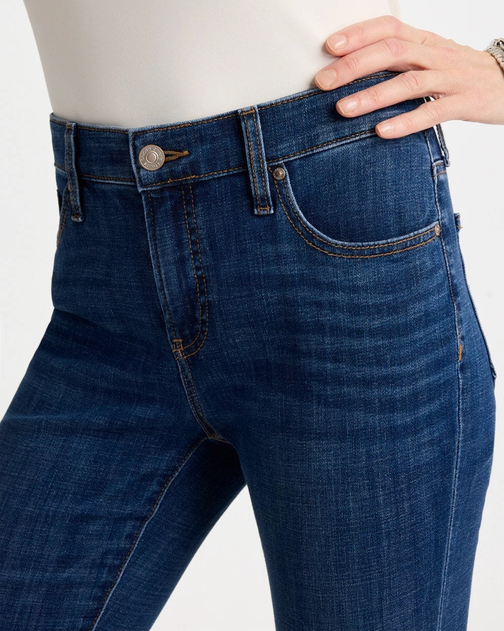 Chico's Best Seller - Petite Girlfriend Fray Hem Kick Flares Carina Indigo