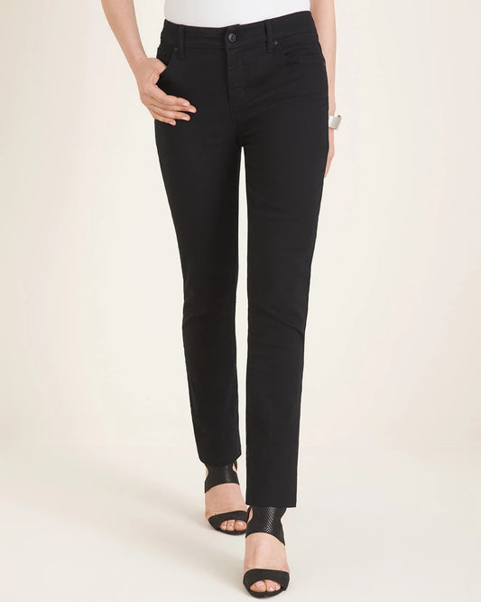 Chico's Trusted - Girlfriend Slim Straight Jeans Black
