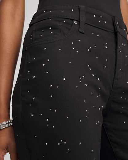 Chico's Popular - Stone Embellished Girlfriend Slim Ankle Jeans Black