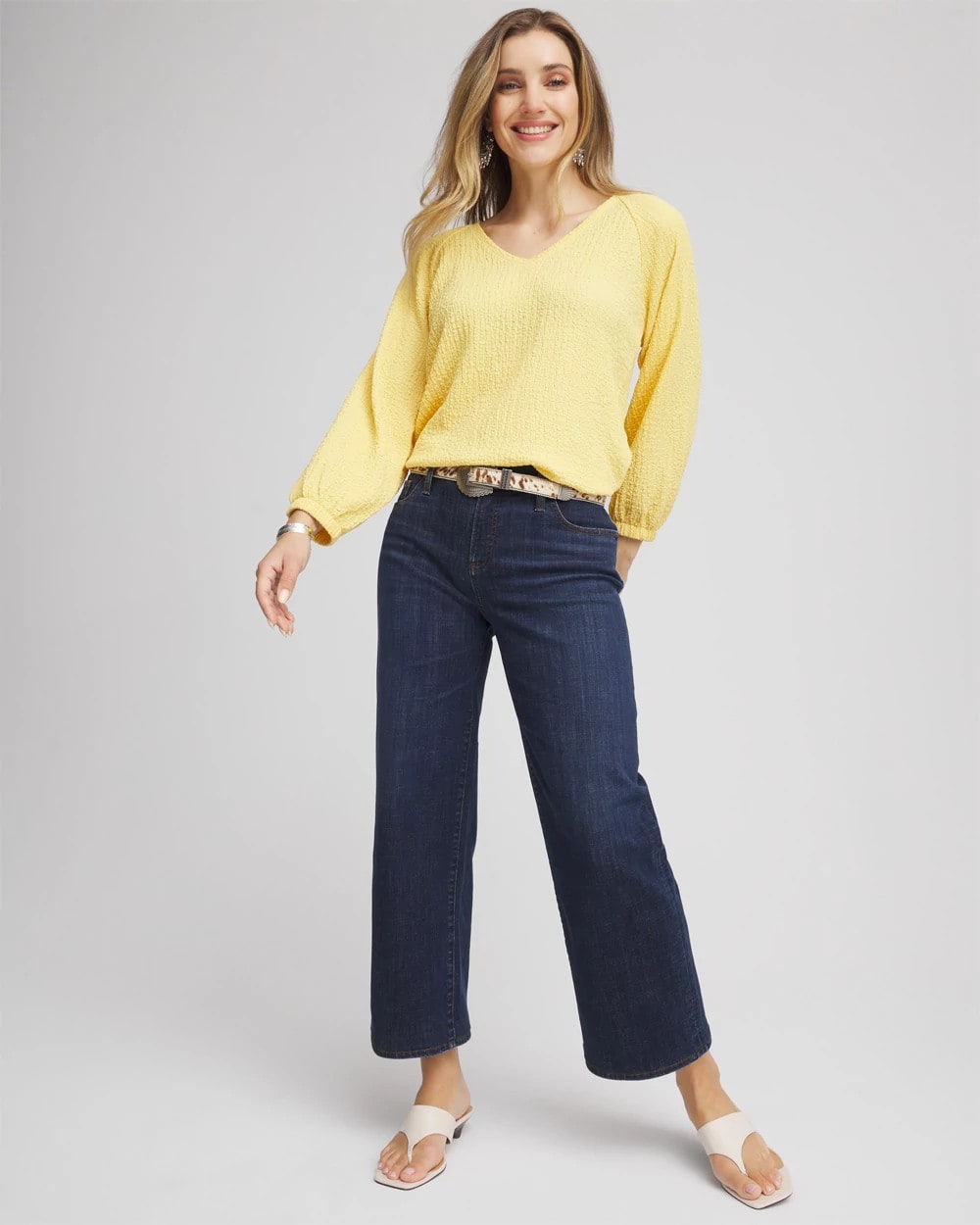 Chico's Best Price - Girlfriend Wide-Leg Cropped Jean Dark Sapphire Indigo