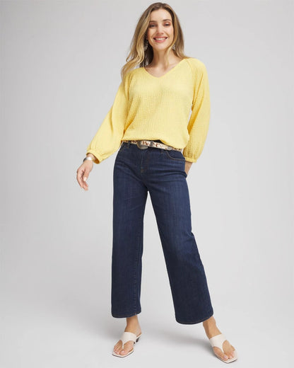 Chico's Best Price - Girlfriend Wide-Leg Cropped Jean Dark Sapphire Indigo