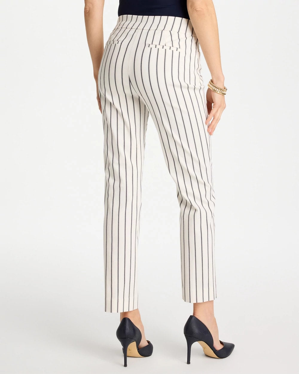 Chico's Sale - Pinstriped Brigitte™ Slim Ankle Pants Alabaster