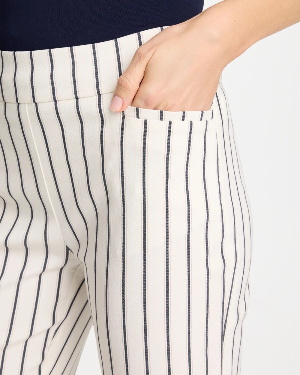 Chico's Sale - Pinstriped Brigitte™ Slim Ankle Pants Alabaster