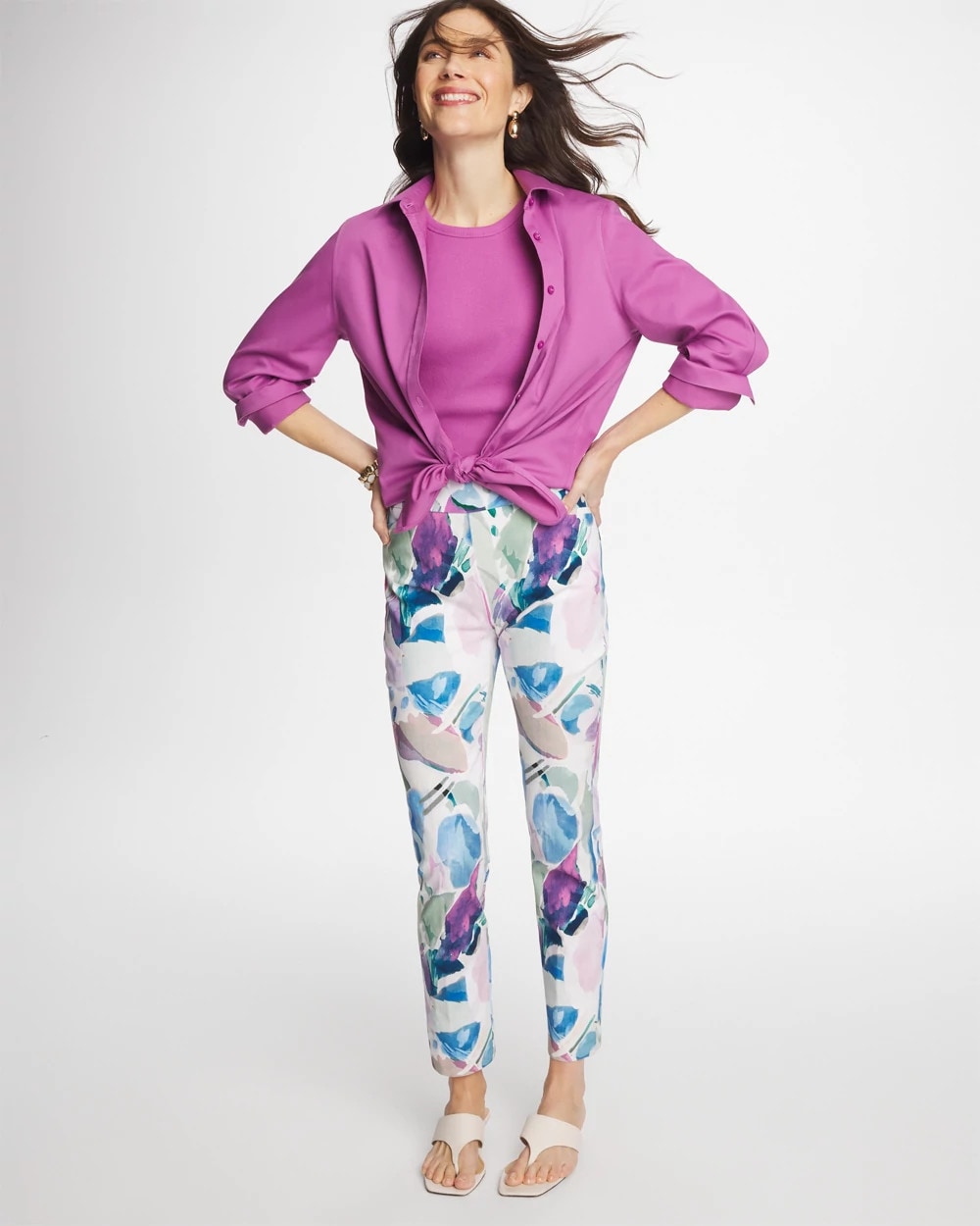 Chico's Value - Blur Geo Brigitte™ Slim Ankle Pants Passport Blue