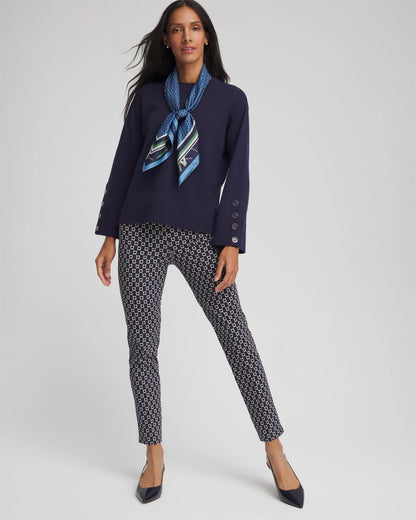 Chico's Classic - Brigitte™ Chain Connection Slim Ankle Pants Passport Blue