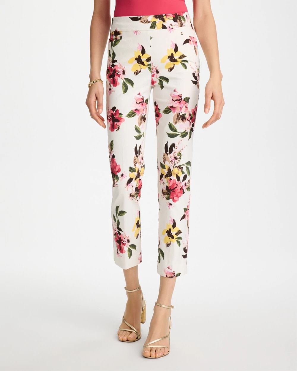 Chico's Sale - Brigitte™ Slim Mari Bloom Crop Hot Honeysuckle
