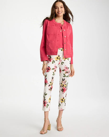 Chico's Sale - Brigitte™ Slim Mari Bloom Crop Hot Honeysuckle