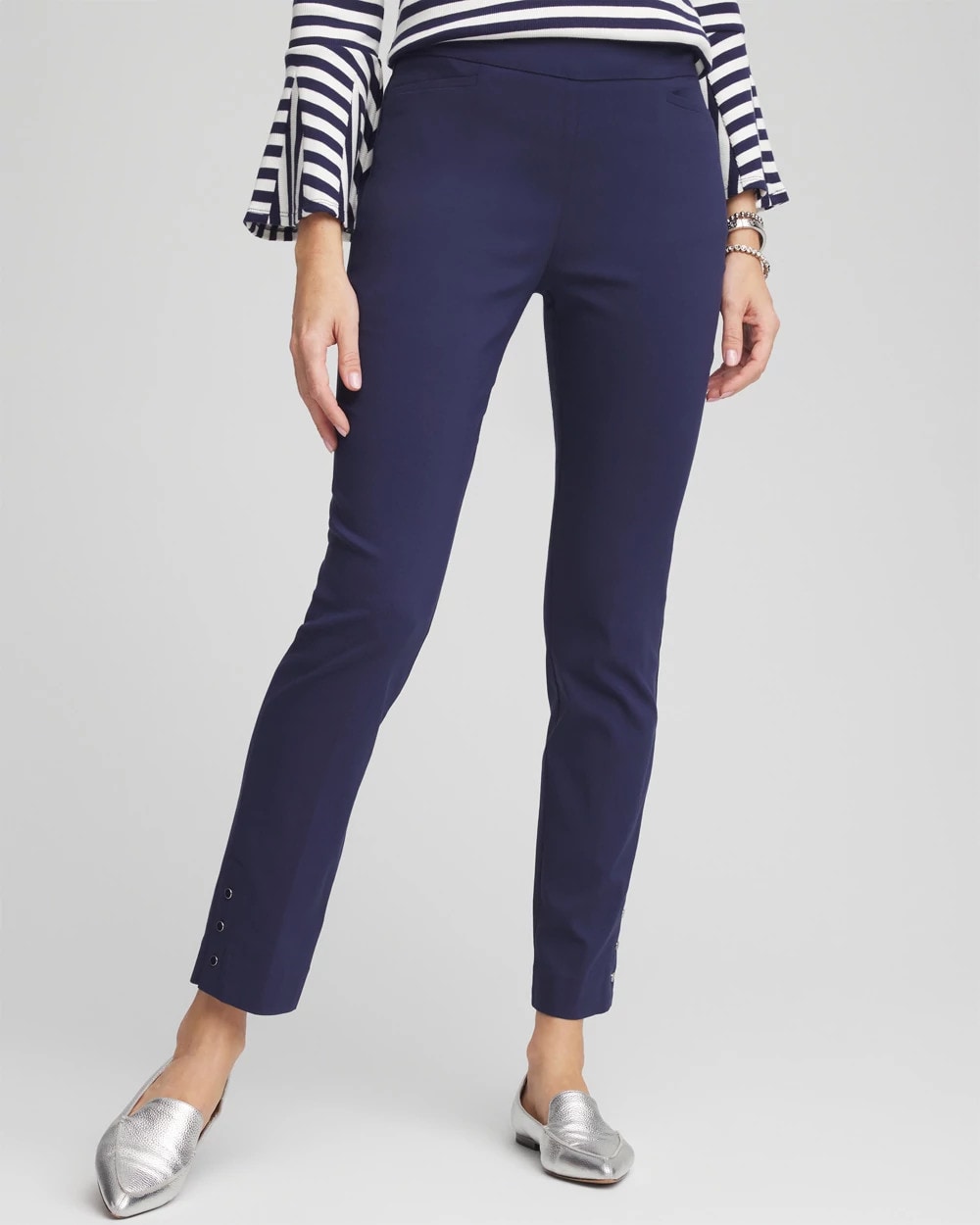 Chico's Best Seller - Brigitte™ Pull-On Slim Rivet Ankle Pants Passport Blue
