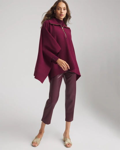 Chico's Popular - Faux Leather Brigitte™ Pull-On Cropped Pants Blackened Burgundy