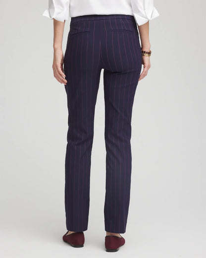 Chico's New - Shadow Stripe Brigitte™ Slim Pull-On Pants Passport Blue