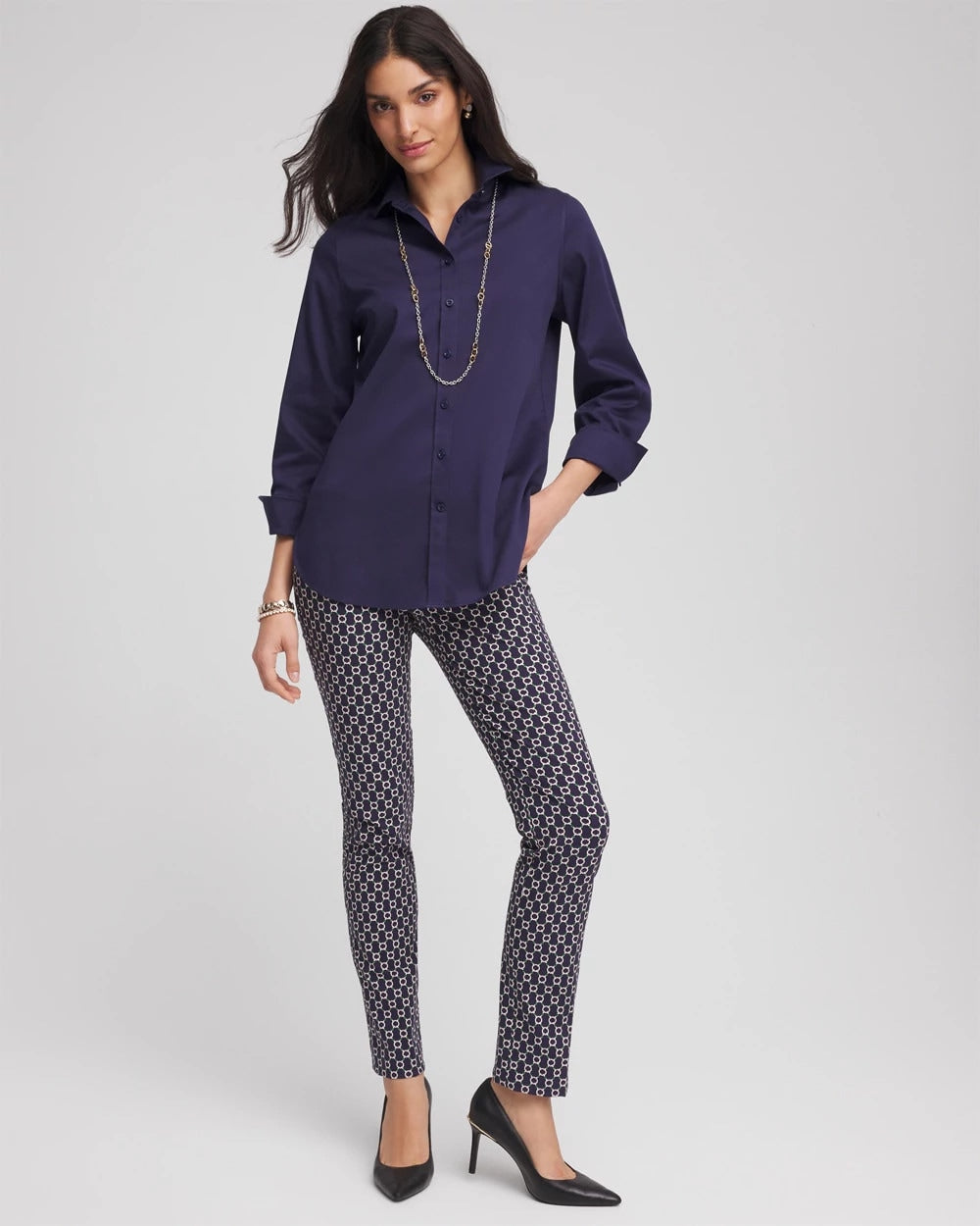 Chico's Recommended - Brigitte™ Chain Connection Slim Pants Passport Blue