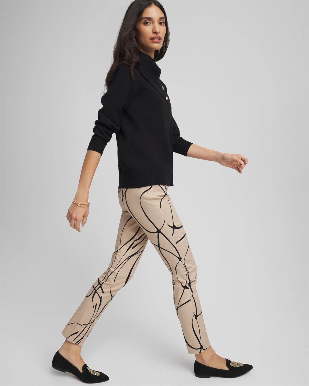 Chico's Trusted - Brigitte™ Golden Leaf  Slim Ankle Pants Champagne Fizz