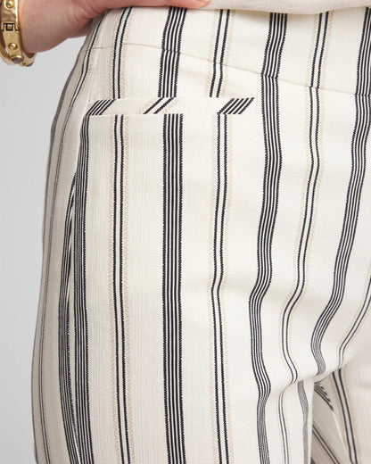 Chico's Signature - Brigitte™ Slub Striped Cropped Pants Ecru