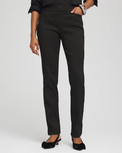 Chico's Popular - Brigitte™ Slim Full-Length Jacquard Pants Black