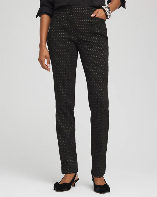 Chico's Popular - Brigitte™ Slim Full-Length Jacquard Pants Black