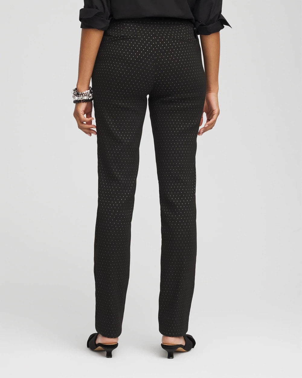 Chico's Popular - Brigitte™ Slim Full-Length Jacquard Pants Black