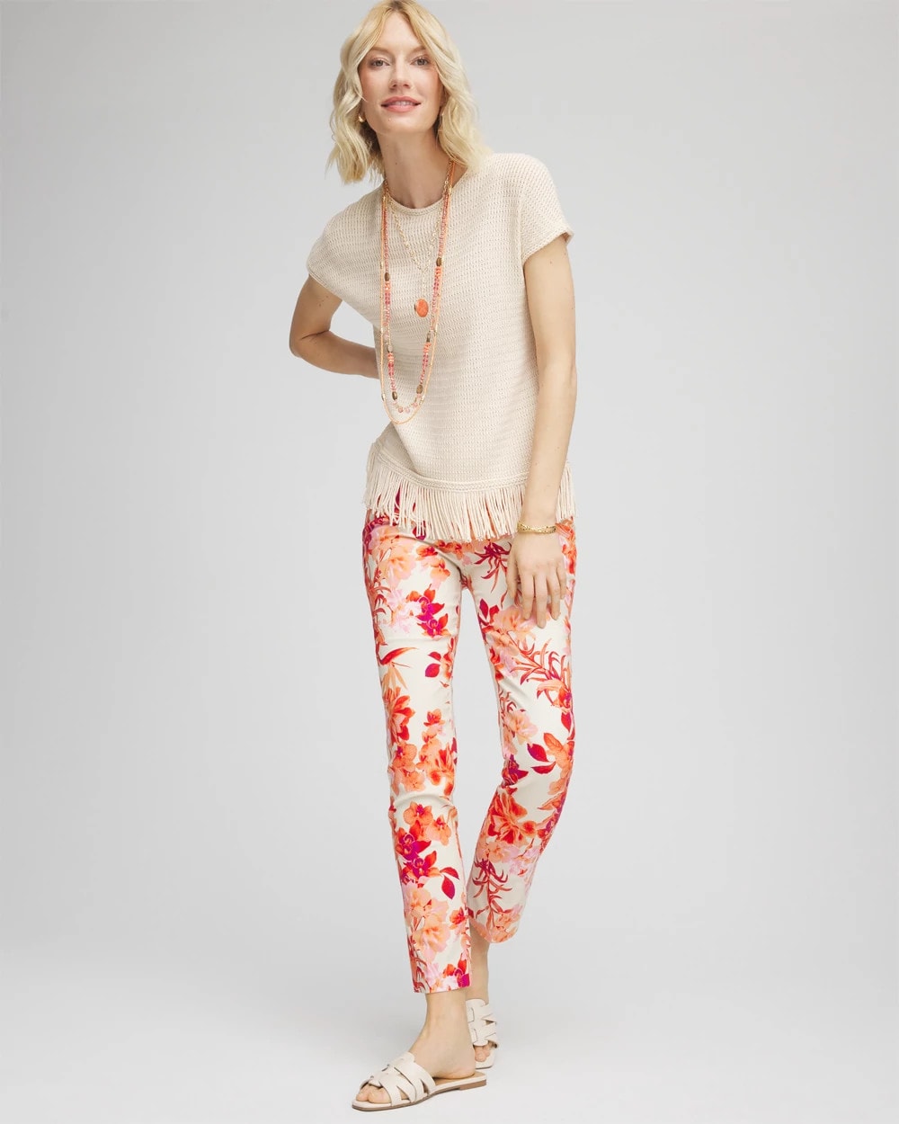 Chico's Featured - Brigitte™ Slub Ankle Pants Sunset Peach