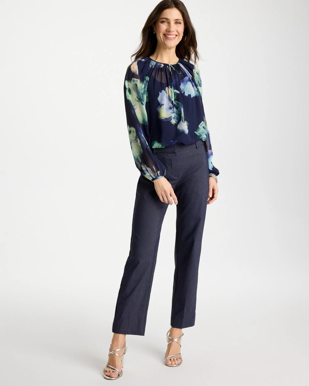Chico's Exclusive - Emme Fly Front Straight Ankle Pants Indigo