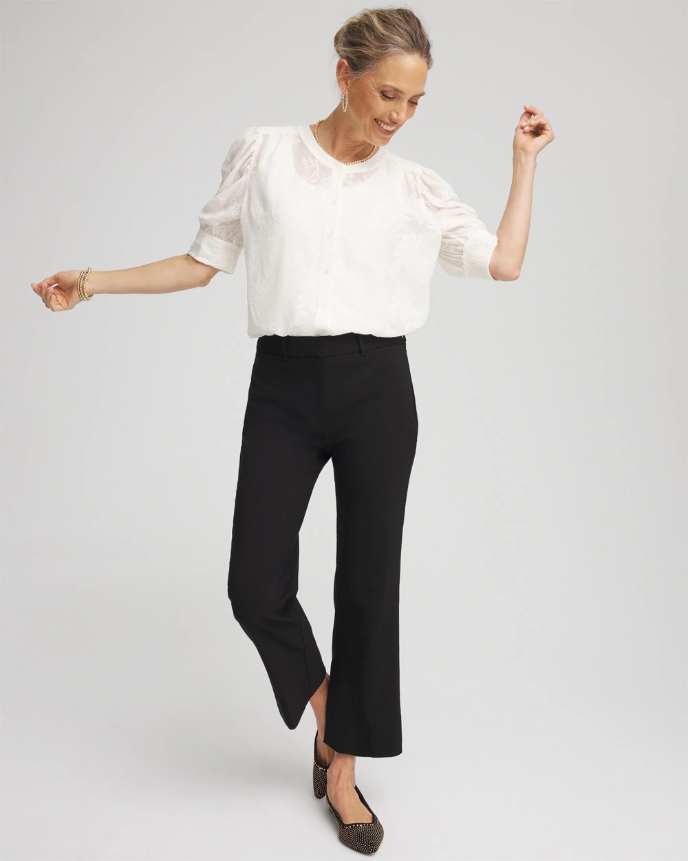 Chico's Great Value - Emme Cropped Flared Pants Black