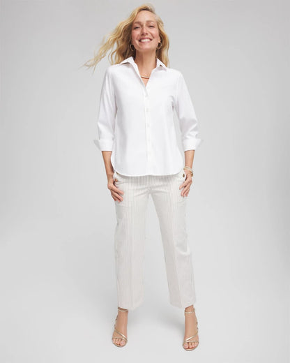 Chico's Featured - Emme Striped Sailor Straight Crops Ecru