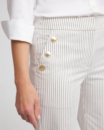 Chico's Featured - Emme Striped Sailor Straight Crops Ecru