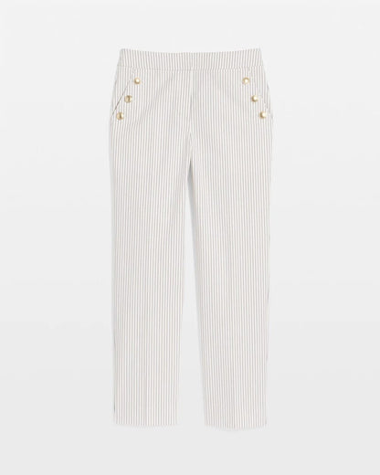 Chico's Featured - Emme Striped Sailor Straight Crops Ecru
