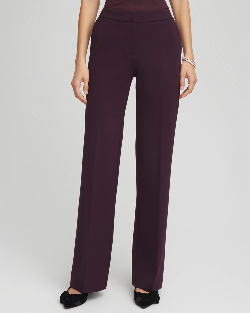 Chico's Featured - Emme Wide-Leg Trouser Ponte Pants Night Bloom