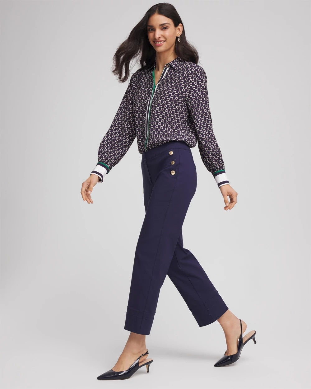 Chico's Premium - Emme Sailor Straight Crops Passport Blue