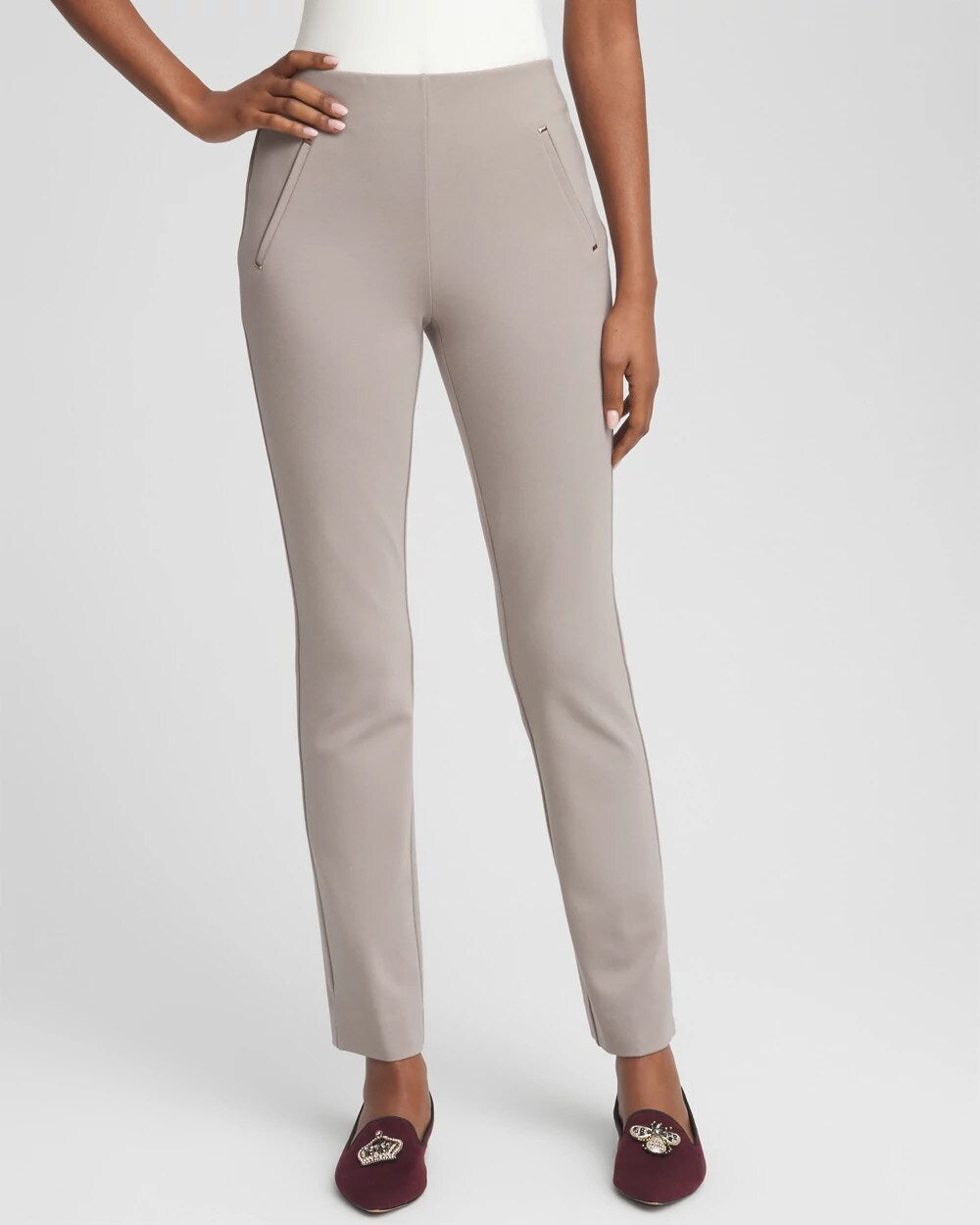 Chico's Great Value - Juliet Slim Trim Detail Ankle Pants Rocky Mountain