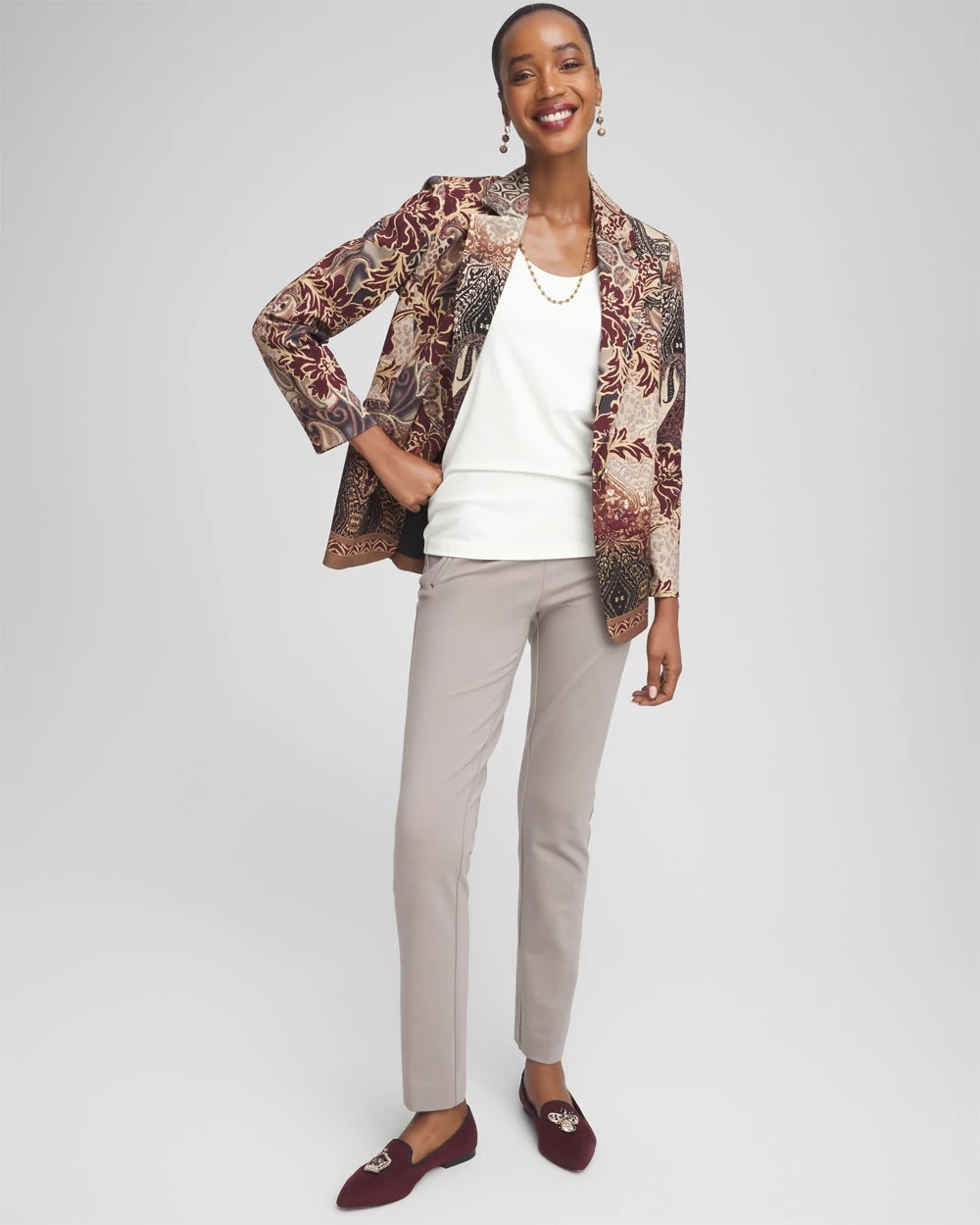 Chico's Great Value - Juliet Slim Trim Detail Ankle Pants Rocky Mountain