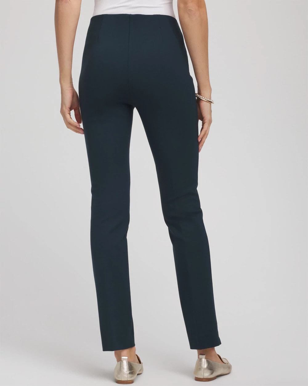 Chico's Essential - Juliet Slim Trim Detail Ankle Pants Teal Shadow