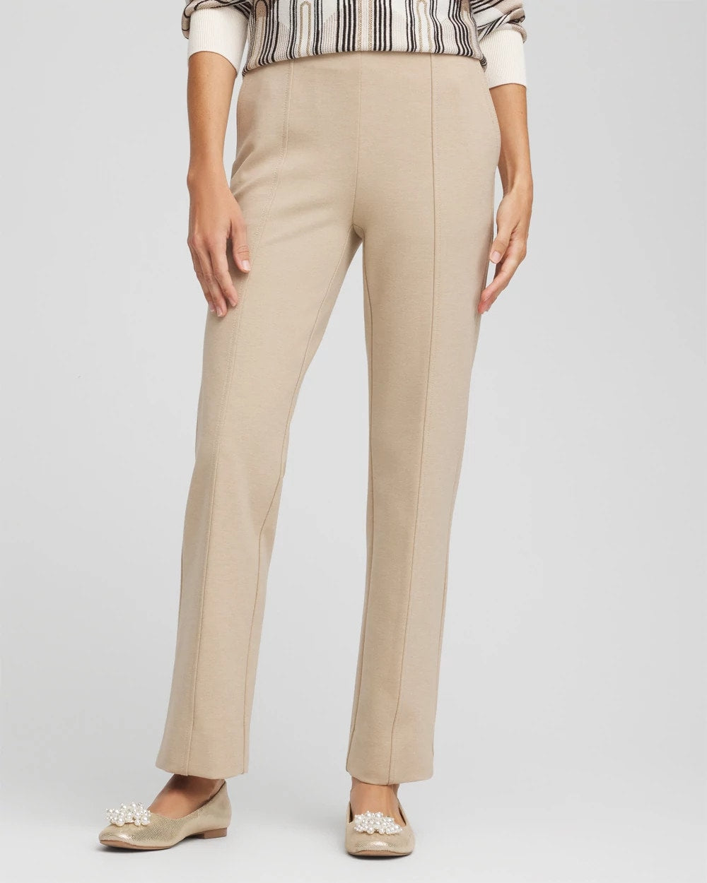 Chico's Best Seller - Juliet Straight Ankle Pants Taupe Heather