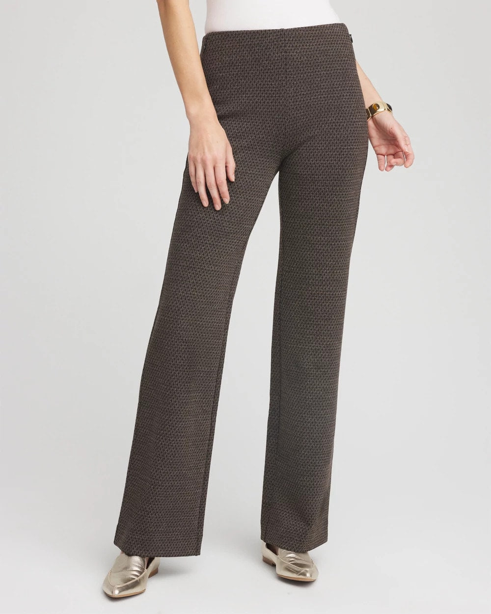 Chico's Featured - Juliet Jacquard Full-Length Ponte Pants Black