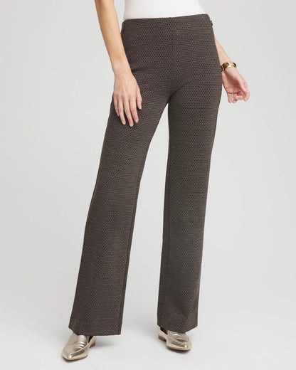 Chico's Featured - Juliet Jacquard Full-Length Ponte Pants Black