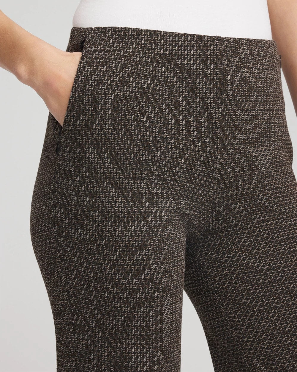 Chico's Featured - Juliet Jacquard Full-Length Ponte Pants Black