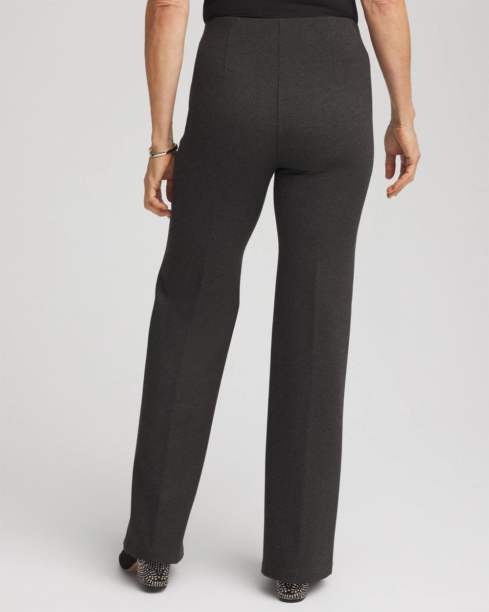 Chico's Special Offer - Petite Juliet Wide Full-Length Ponte Pants Graphite Heather Gray