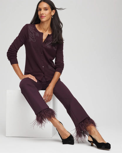 Chico's Value - Juliet Feathered Flared Cropped Pants Night Bloom