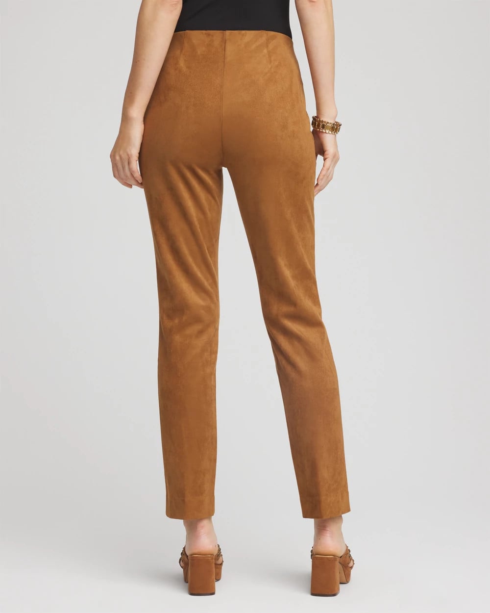 Chico's Hot Sale - Faux Suede Juliet Slim Ankle Pants Burnt Sienna