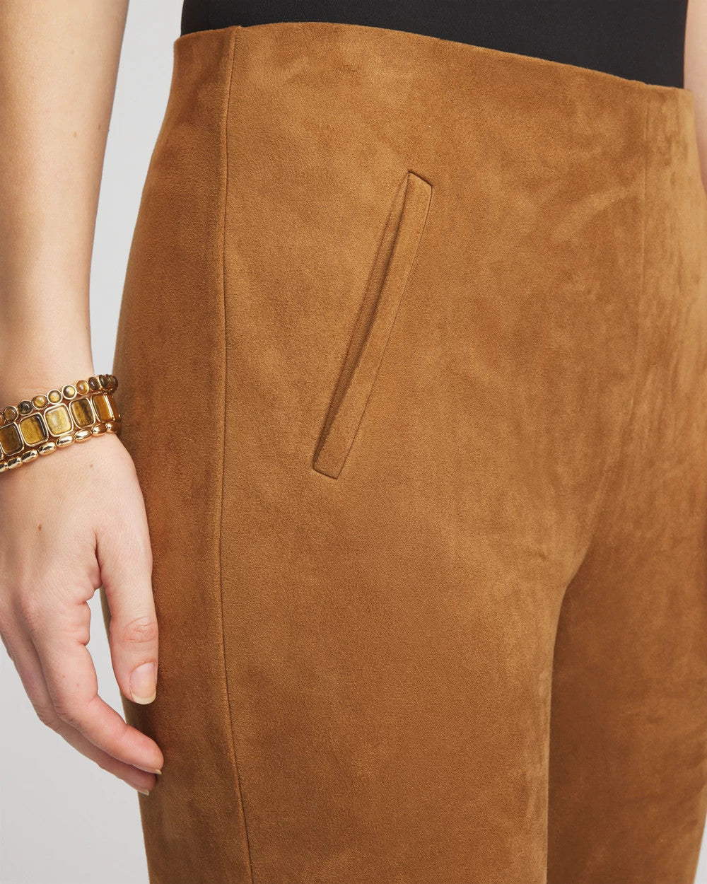 Chico's Hot Sale - Faux Suede Juliet Slim Ankle Pants Burnt Sienna