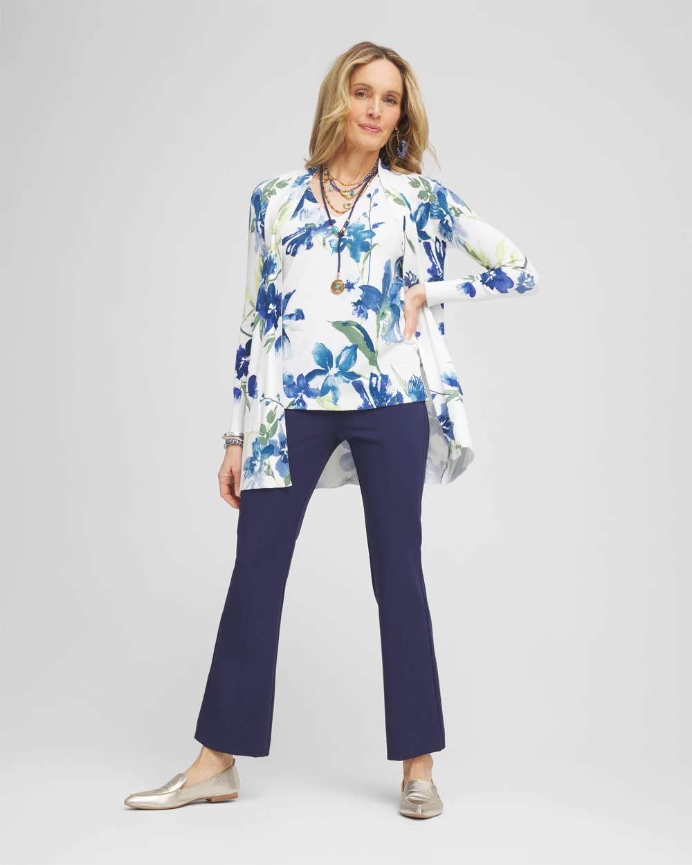 Chico's Best Seller - Lightweight Juliet Kick Flare Pants Passport Blue