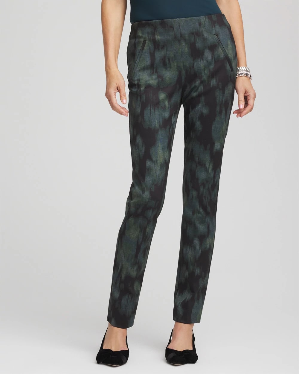 Chico's Premium - Brinkly Blur Juliet Slim Ankle Pants Black